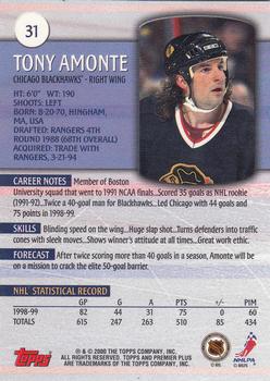 1999-00 Topps Premier Plus #31 Tony Amonte Back