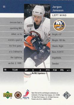 1999-00 Upper Deck Black Diamond #55 Jorgen Jonsson Back