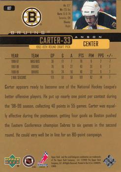 1999-00 Upper Deck Gold Reserve #187 Anson Carter Back