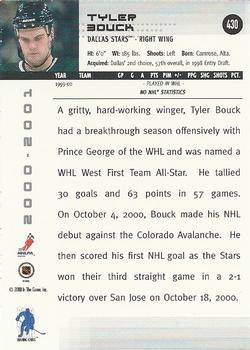 2000-01 Be a Player Memorabilia #430 Tyler Bouck Back
