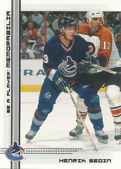 2000-01 Be a Player Memorabilia #496 Henrik Sedin Front