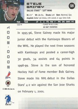2000-01 Be a Player Memorabilia #509 Steve Gainey Back