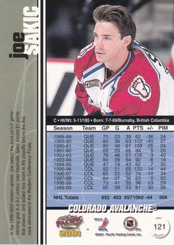 2000-01 Pacific #121 Joe Sakic Back