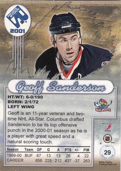 2000-01 Pacific Private Stock #29 Geoff Sanderson Back