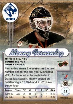 2000-01 Pacific Private Stock #48 Manny Fernandez Back