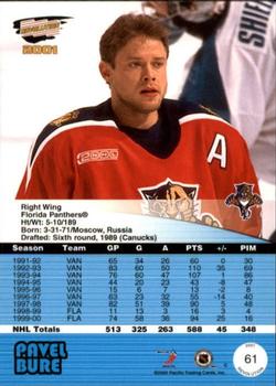 2000-01 Pacific Revolution #61 Pavel Bure Back