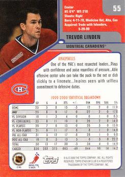 2000-01 Stadium Club #55 Trevor Linden Back