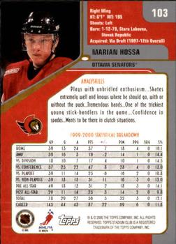 2000-01 Stadium Club #103 Marian Hossa Back