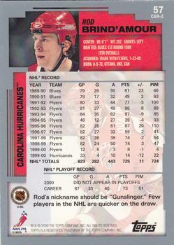 2000-01 Topps #57 Rod Brind'Amour Back