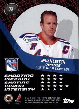 2000-01 Topps Stars #72 Brian Leetch Back