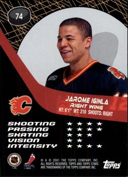 2000-01 Topps Stars #74 Jarome Iginla Back