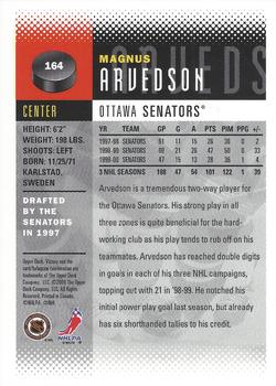 2000-01 Upper Deck Victory #164 Magnus Arvedson Back