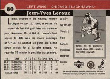 2000-01 Upper Deck Vintage #80 Jean-Yves Leroux Back