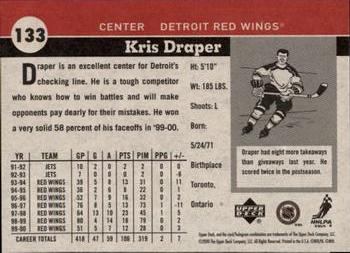 2000-01 Upper Deck Vintage #133 Kris Draper Back