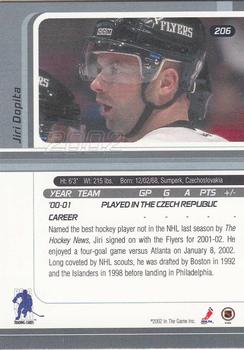 2001-02 Be a Player Signature Series #206 Jiri Dopita Back