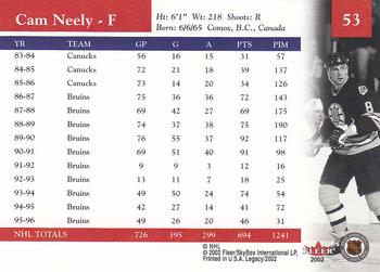 2001-02 Fleer Legacy #53 Cam Neely Back
