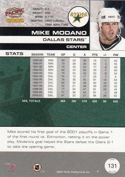 2001-02 Pacific #131 Mike Modano Back