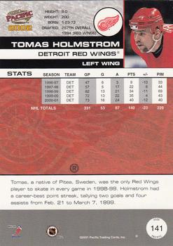 2001-02 Pacific #141 Tomas Holmstrom Back