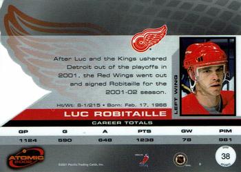 2001-02 Pacific Atomic #38 Luc Robitaille Back