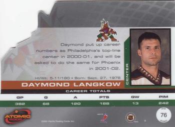 2001-02 Pacific Atomic #76 Daymond Langkow Back