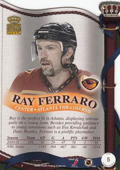 2001-02 Pacific Crown Royale #5 Ray Ferraro Back
