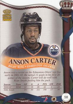 2001-02 Pacific Crown Royale #58 Anson Carter Back