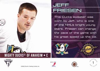 2001-02 Pacific Private Stock Titanium Draft #1 Jeff Friesen Back