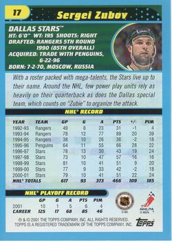 2001-02 Topps #17 Sergei Zubov Back