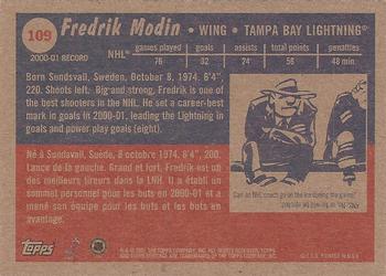 2001-02 Topps Heritage #109 Fredrik Modin Back