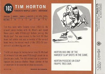2001-02 Topps / O-Pee-Chee Archives #76 Tim Horton Back