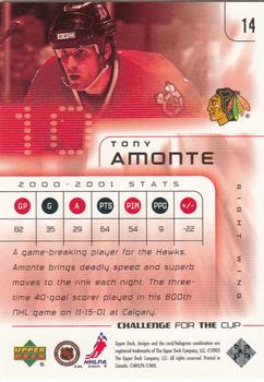 2001-02 Upper Deck Challenge for the Cup #14 Tony Amonte Back