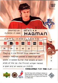 2001-02 Upper Deck Challenge for the Cup #107 Niklas Hagman Back