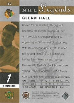 2001-02 Upper Deck Legends #80 Glenn Hall Back