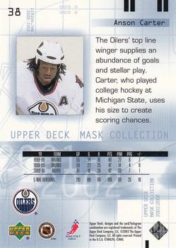 2001-02 Upper Deck Mask Collection #38 Anson Carter Back