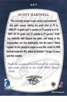 2002-03 Be a Player First Edition #357 Scott Hartnell Back
