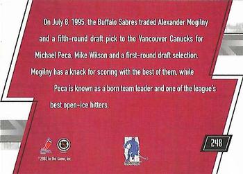 2002-03 Be a Player Memorabilia #248 Alexander Mogilny / Mike Peca Back