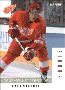 2002-03 Be a Player Memorabilia #286 Henrik Zetterberg Front