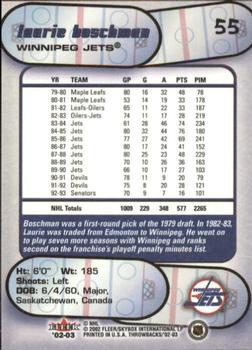 2002-03 Fleer Throwbacks #55 Laurie Boschman Back