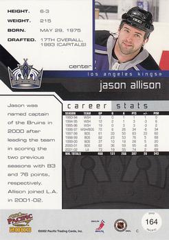 2002-03 Pacific #164 Jason Allison Back