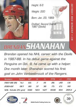 2002-03 Pacific Calder #39 Brendan Shanahan Back