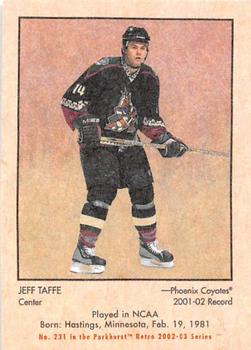 2002-03 Parkhurst Retro #231 Jeff Taffe Front