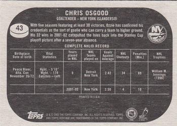 2002-03 Topps Heritage #43 Chris Osgood Back