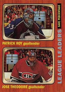 2002-03 Topps Heritage #116 Patrick Roy / Jose Theodore Front