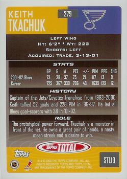 2002-03 Topps Total #279 Keith Tkachuk Back