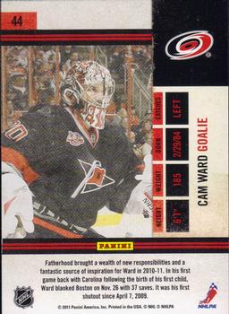 2010-11 Playoff Contenders #44 Cam Ward Back