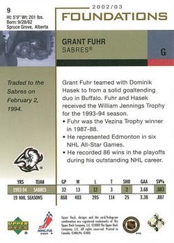 2002-03 Upper Deck Foundations #9 Grant Fuhr Back
