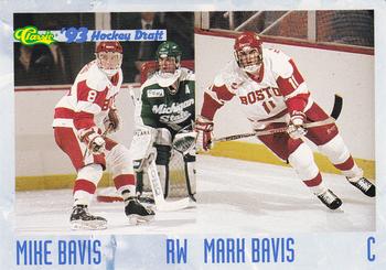 1993 Classic '93 Hockey Draft #60 Mark Bavis / Mike Bavis Front