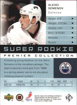 2002-03 Upper Deck Premier Collection #60 Alexei Semenov Back