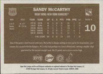 2002-03 Upper Deck Vintage #165 Sandy McCarthy Back