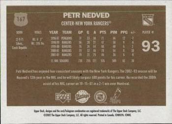 2002-03 Upper Deck Vintage #167 Petr Nedved Back